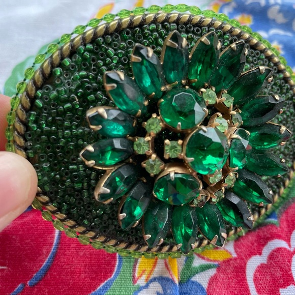 Handmade Embellished Belt Buckle ~ “Emerald City” - Picture 4 of 8